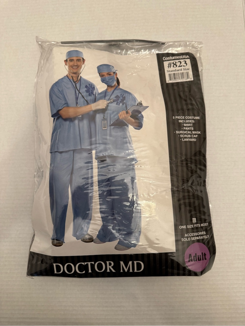 Doctor MD Adult Costume - Light Blue Surgical Scrubs